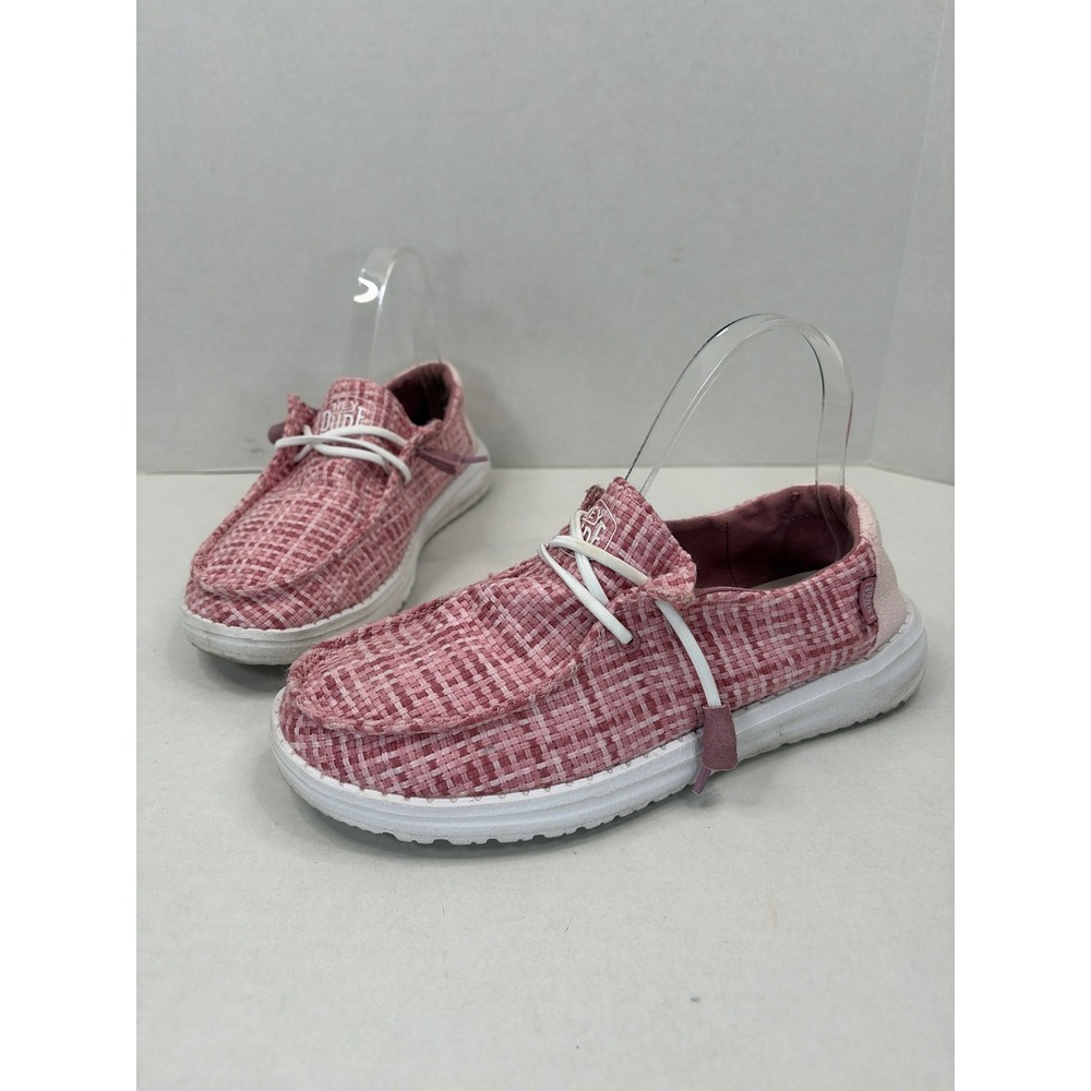 Hey Dude Wendy Crosshatch Taffy Pink Slip On Loafers Shoes 40060-6VQ Womens 7